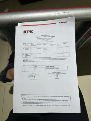 Bukti-Bukti yang Dilaporkan ke KPK