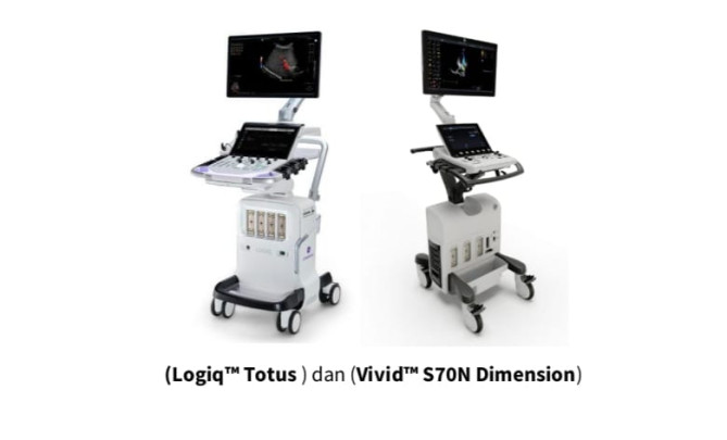 Alat kesehatan ultrasonografi (USG) yang diproduksi oleh GE Healthcare