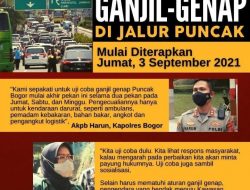 Mulai 3 September Jalur Puncak Uji Coba Ganjil Genap, Ini Dia 7 Titik Pemeriksaan Kendaraan