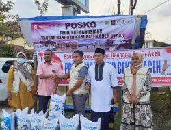 Ketua Moeldoko Center Aceh Berikan Sembako Kepada Korban Banjir