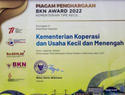 KemenKopUKM Raih Tiga Penghargaan di Ajang BKN Award 2022