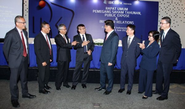 Konferensi pers RUPS Bank IBK di Jakarta, Selasa (6/6/23)