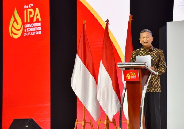 Menteri ESDM Arifin Tasrif pada Opening Ceremony Indonesian Petroleum Association Convention and Exhibition (IPA Convex) ke-47, di Serpong, hari ini Selasa (25/7).