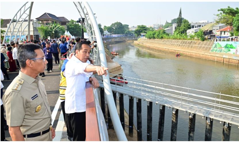 Presiden Joko Widodo pada Senin, 31 Juli 2023 meresmikan Sodetan Ciliwung (dok. Setpres/Beritakota.id)