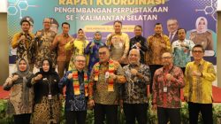 Rapat Koordinasi Pengembangan Perpustakaan se-Kalimantan Selatan (Kalsel) yang diselenggarakan di Banjarmasin, Kalsel, pada Kamis malam (15/2/2024).