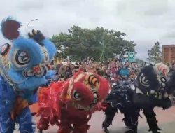 Kemeriahan Imlek: Ribuan Penonton Antusias Saksikan Barongsai di Rest Area Banjaratma