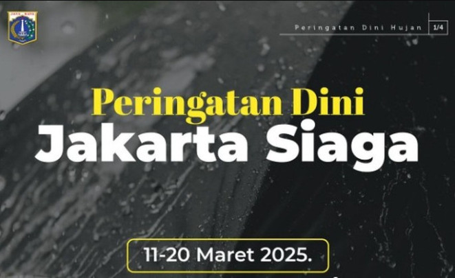 Foto: Tangkapan layar peringatan dini cuaca ekstrem di Jakarta (dok. Instagram Pemprov DKI Jakarta)