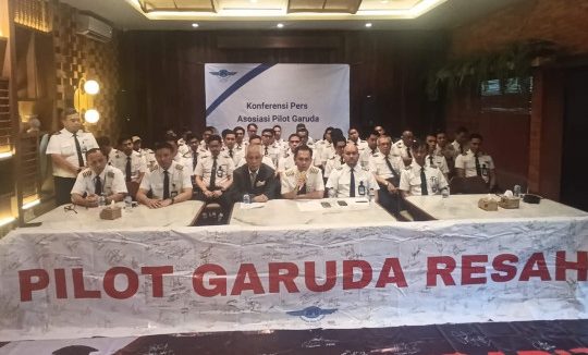 Konferensi pers Asosiasi Pilot Garuda (APG) (Beritakota.id/Fadli)