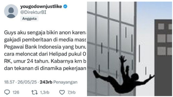 Foto Ilustrasi Pegawai BI Bunuh Diri