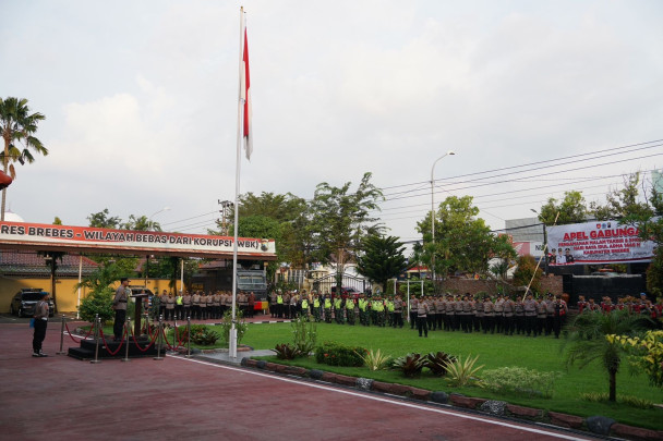 Apel Pengecekan Kesiapan Pengamanan di Lapangan Apel Mapolres Brebes, Kamis (5/6/2025) sore (Beritakota.id/Ismail)