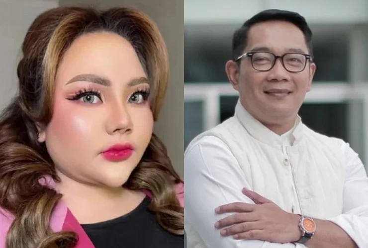 Kolase: Lisa Mariana (kiri) dan Ridwan Kamil