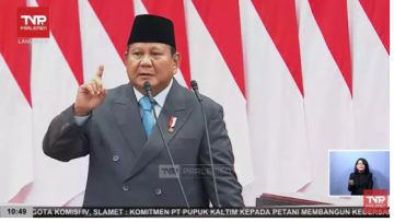 Presiden Prabowo Subianto menyampaikan pidato kenegaraan di DPR hari ini. (Tangkapan Layar TV Parlemen)