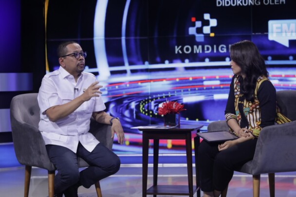 Kepala Staf Kepresidenan, Muhammad Qodari dalam dialog Forum Merdeka Barat 9 (FMB9) Ngobrol INdonesia yang mengangkat tema 'Potret Satu Tahun Pemerintahan Prabowo-Gibran