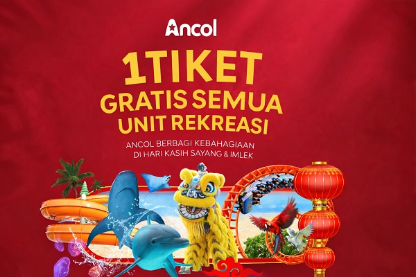 Valentine dan Imlek 2026, Ancol Jual Tiket Terusan Rp150.000 untuk Semua Wahana