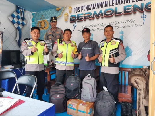 Tas Tercecer Saat Mudik, Personel Pospam Dermoleng Kembalikan ke Pemilik