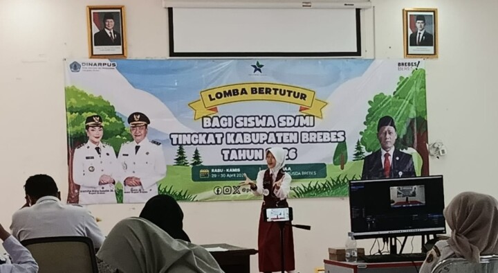 Dorong Minat Baca, Dinarpus Brebes Gelar Lomba Bertutur Siswa SD/MI
