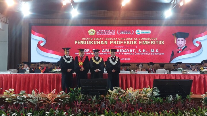 Prof Arief Hidayat Resmi Dikukuhkan Sebagai Guru Besar Emeritus di Universitas Borobudur