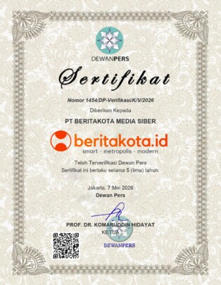 Beritakota.id Resmi Terverifikasi Dewan Pers, Media Kredibel untuk Branding Digital