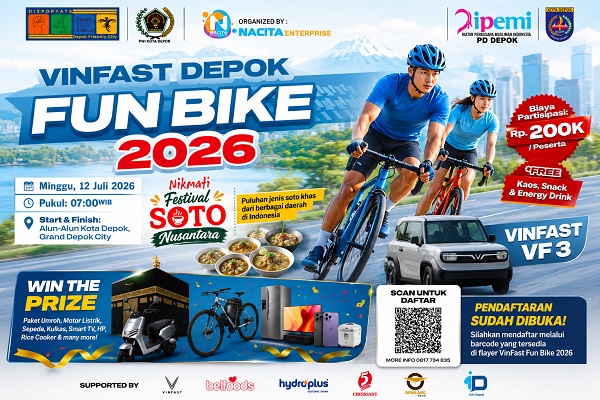 VinFast Fun Bike 2026 Siap Guncang Depok, Hadiah Mobil Listrik hingga Paket Umrah