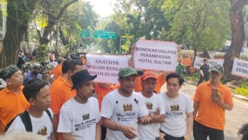 Ribuan Massa Siap Aksi di PN Jakarta Pusat Tolak Eksekusi Hotel Sultan